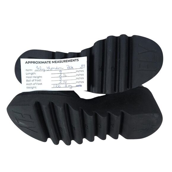 Fly London Womens Shoes 37 Black Leather Platform Ankle Strap Chunky Sole Indie - Picture 10 of 10